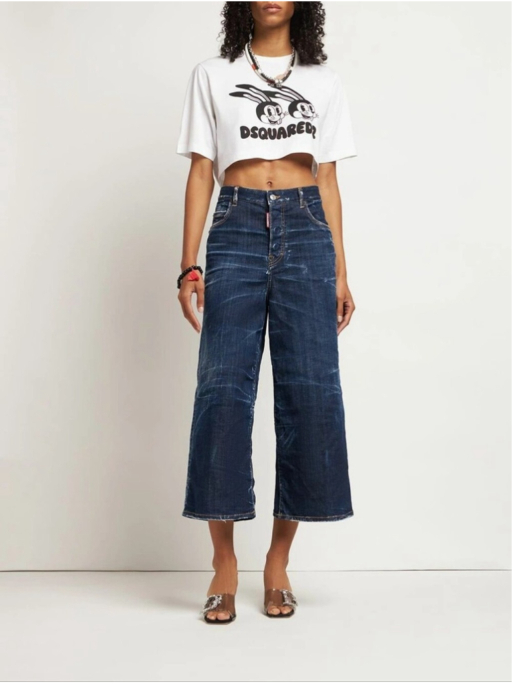 DSQUARED2 24seven Jinny Wide Leg Low Denim Jeans size S(40) BNWT